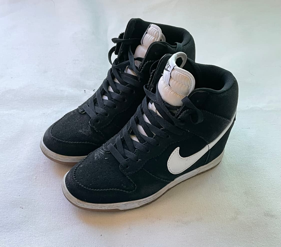 나이키 덩크 스카이 하이 웨지힐 블랙 화이트 / 검흰 상품이미지2