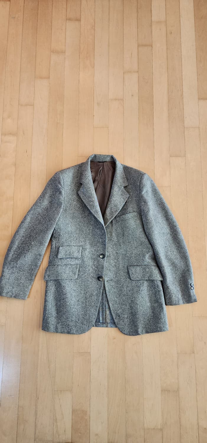 브라운/그레이 모직 자켓 L(하자) 상품이미지4
