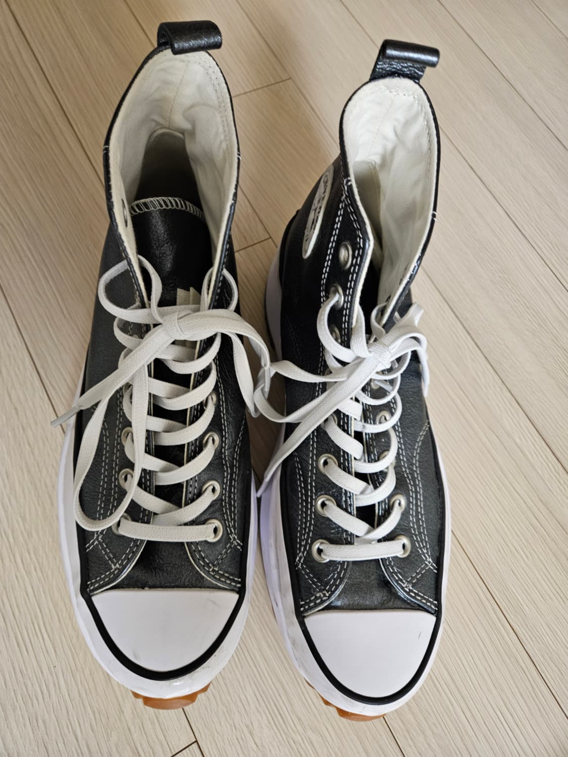 [270] 컨버스 런스타 하이크 하이 메탈릭 클래식(가죽) 블랙 상품이미지4