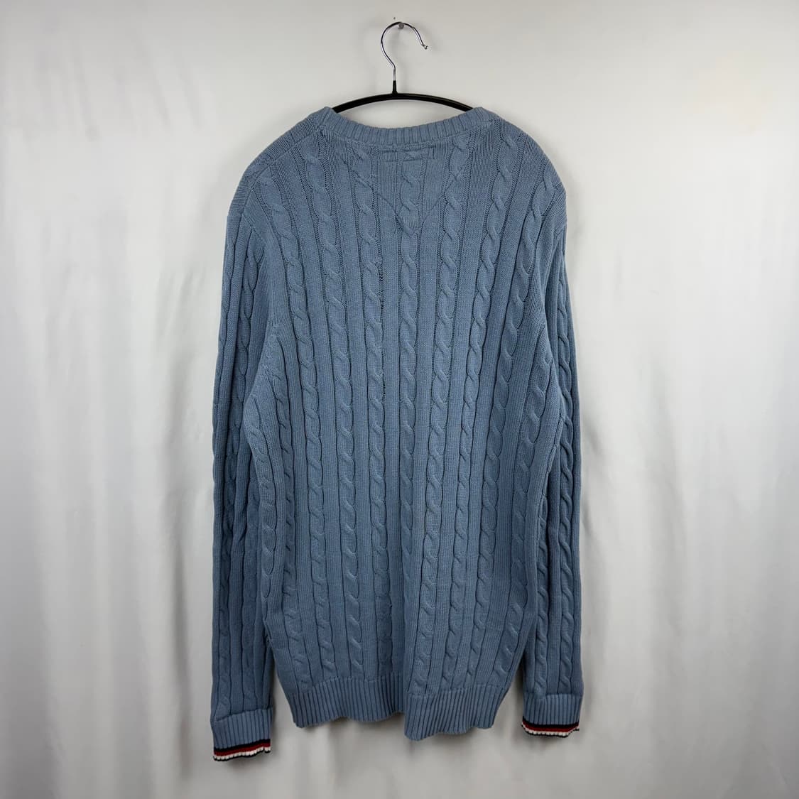 (2XL) 타미힐피거 케이블 꽈배기 니트 스카이블루 상품이미지6