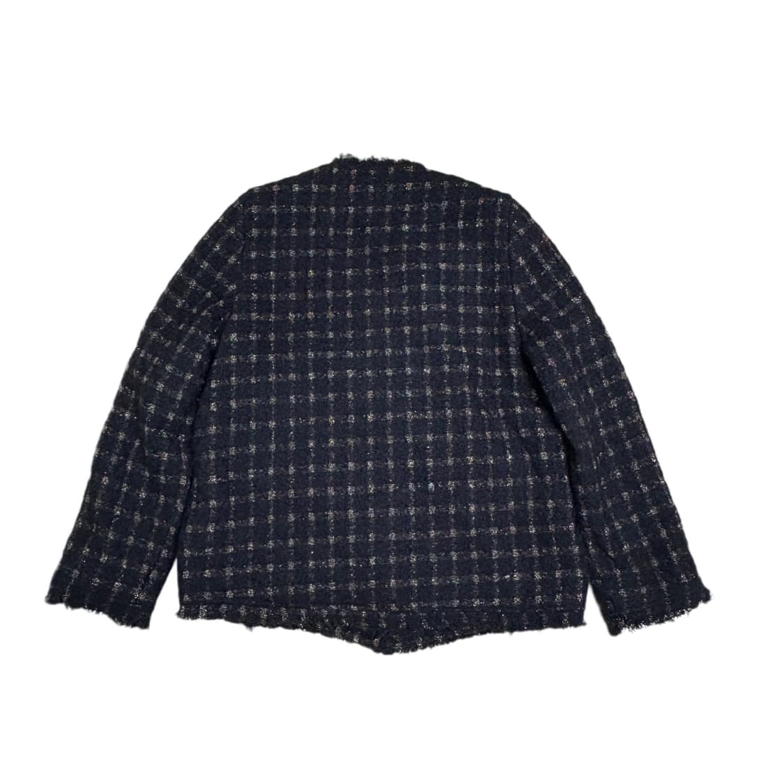 빈티지 골드블랙 단추체크 트위드 자켓 상품이미지5