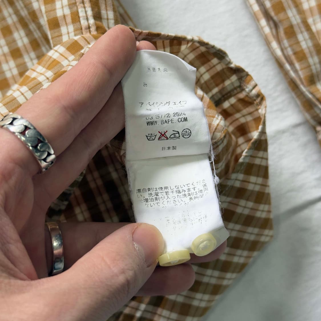 베이프 깅엄 체크 긴팔 셔츠 상품이미지6