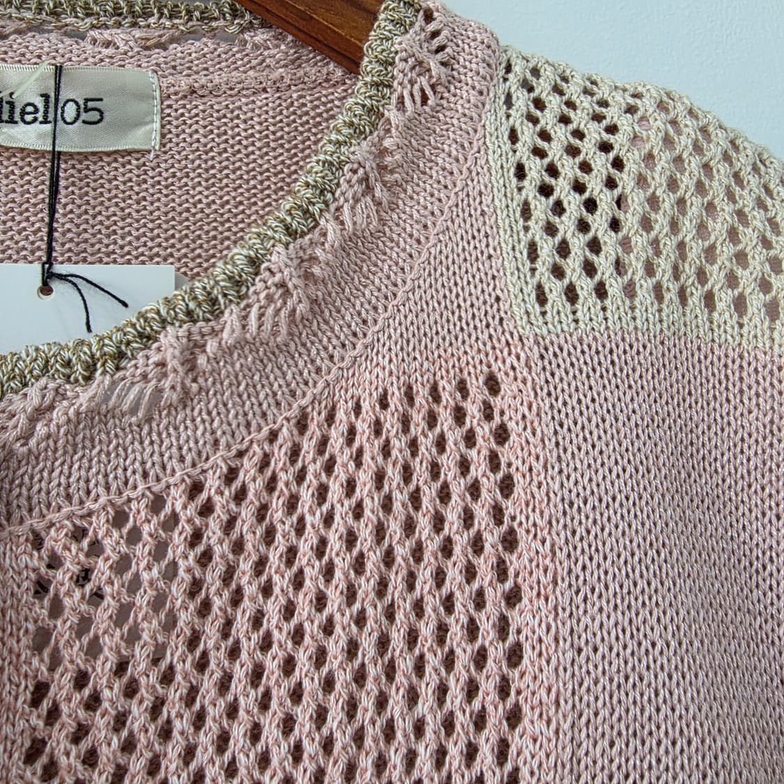 핑크 스퀘어 펀칭 코튼 가디건 상품이미지6