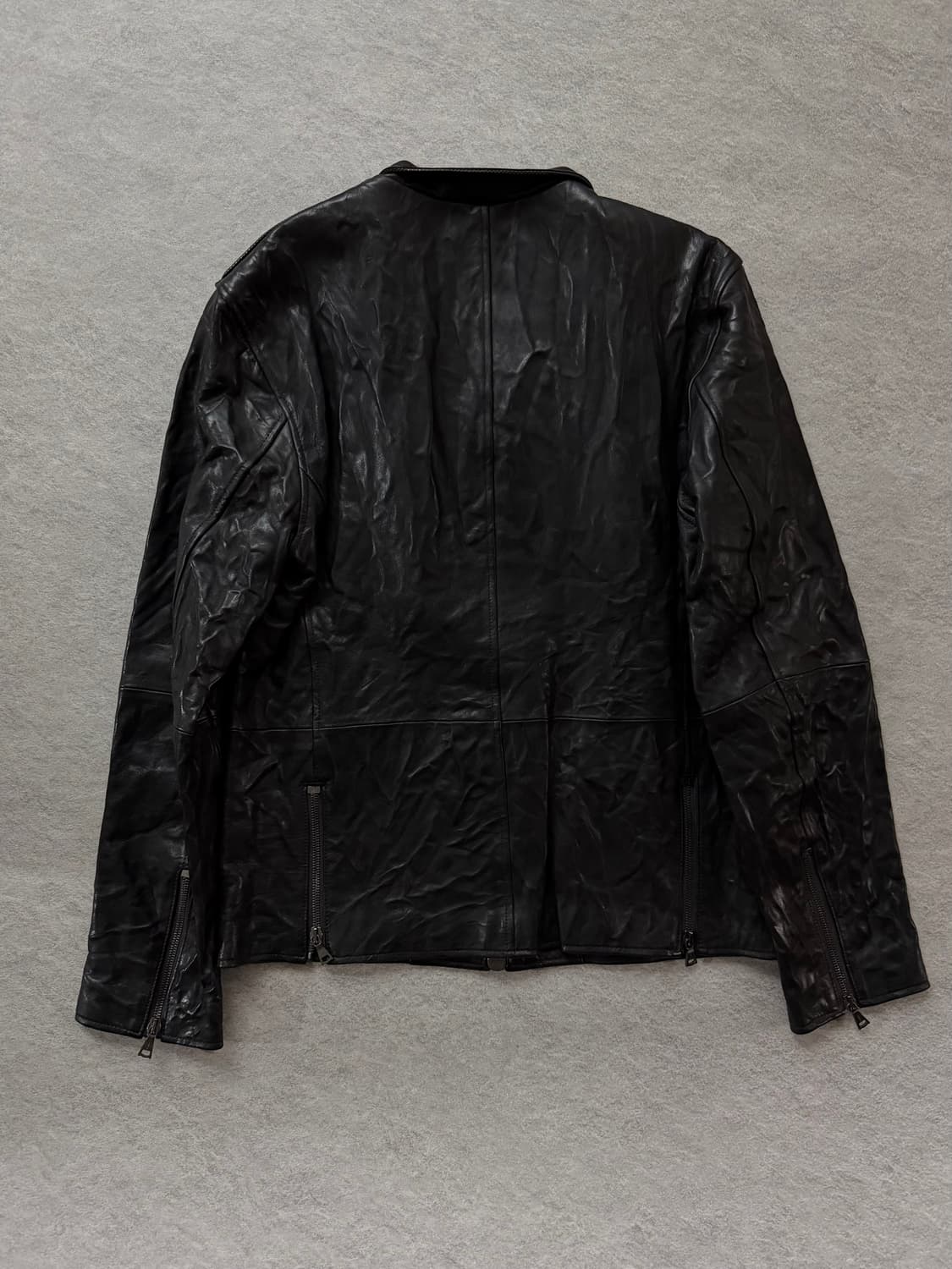 존바바토스 주름가공 크링클 레더자켓 상품이미지3