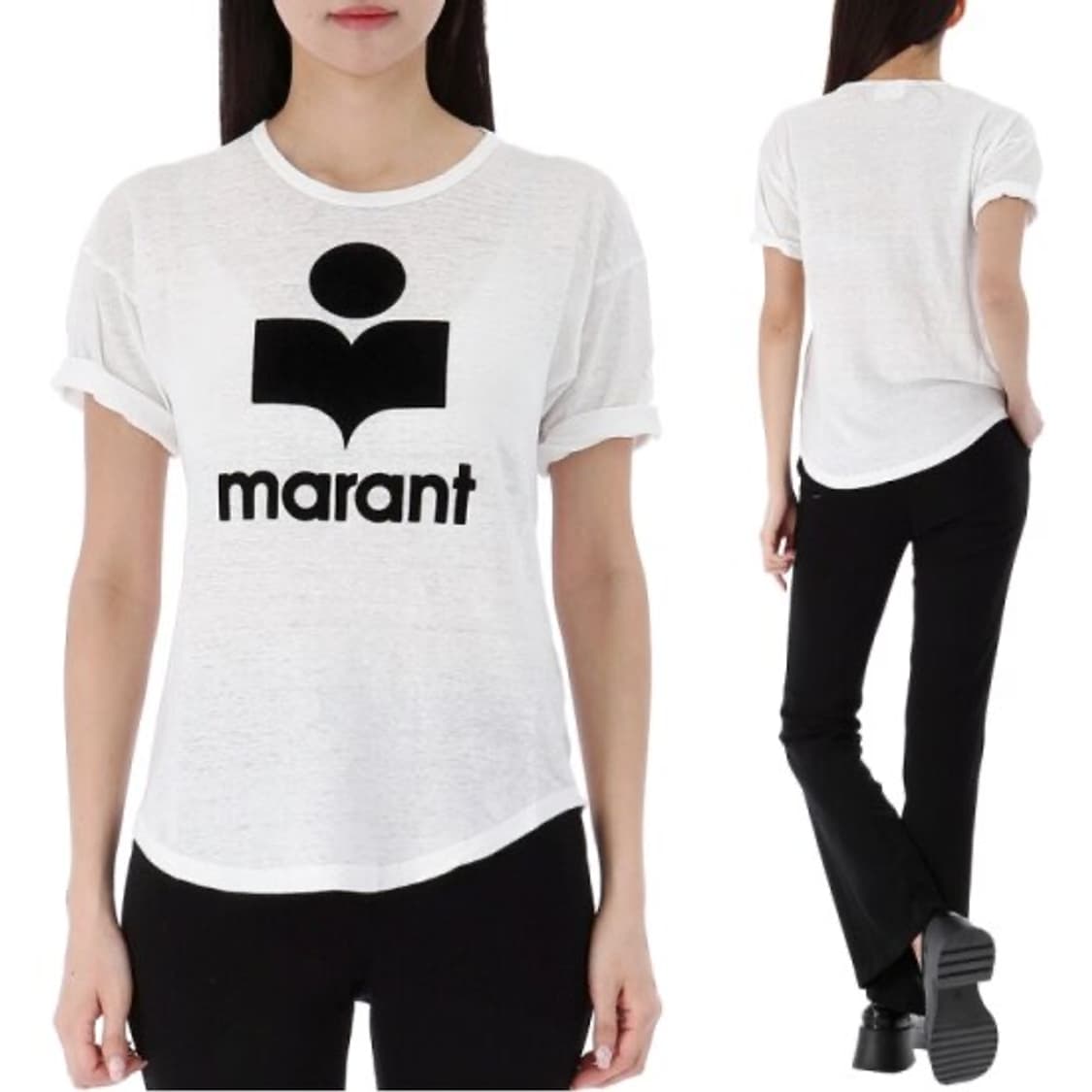 이자벨마랑 린넨 롤업 반팔 티셔츠 상품이미지1