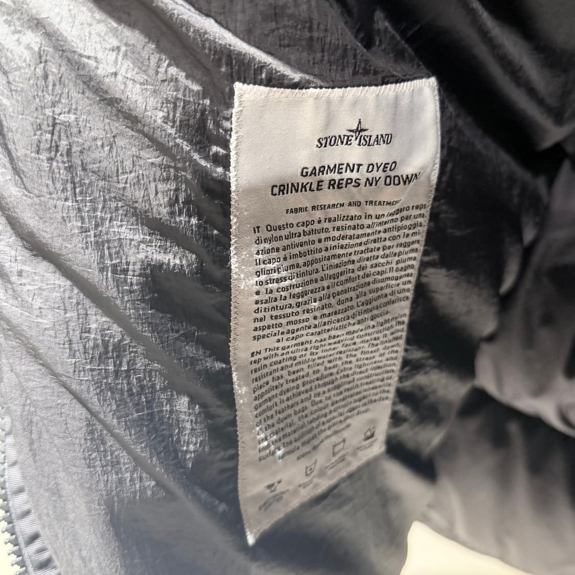 (A+/M) / 스톤아일랜드 크링클랩스 후드 롱 다운 패딩 블랙 상품이미지7