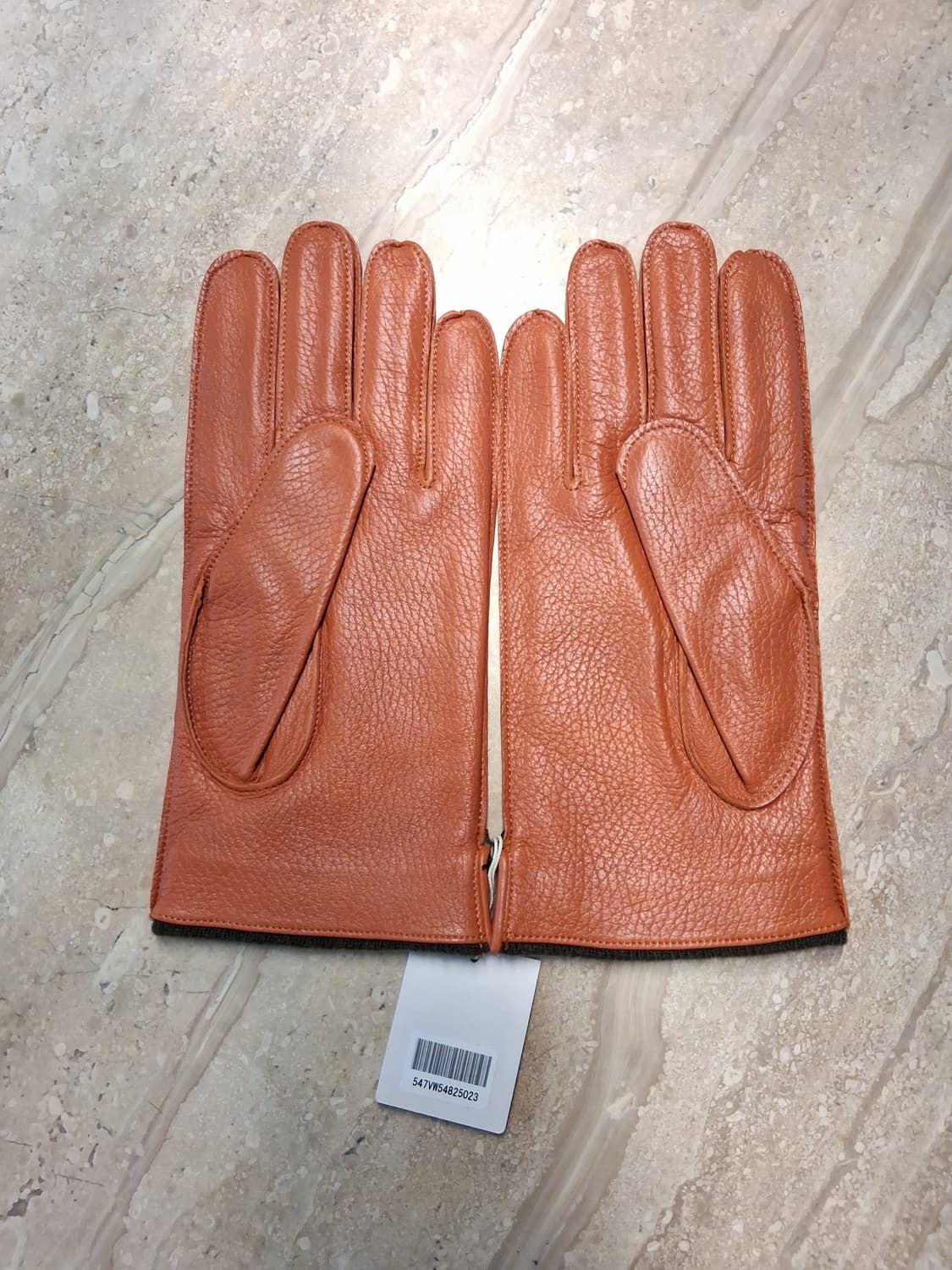 비비안웨스트우드 남성용 V 스티치 가죽 장갑 오렌지 25cm (새상품) 상품이미지4