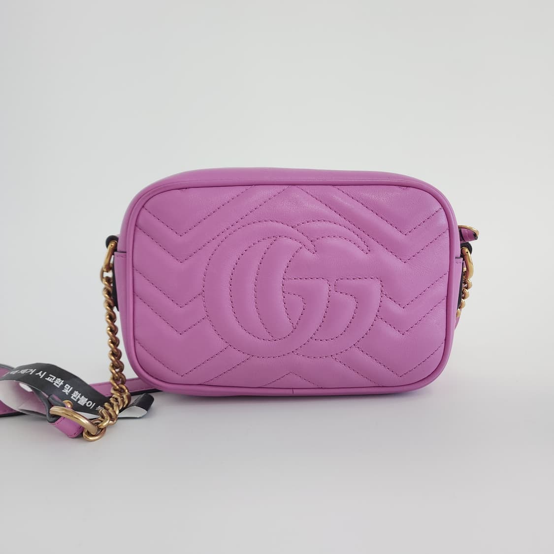 상태최상 구찌 GG 마몽 레더 미니 숄더 크로스백 핑크 상품이미지5
