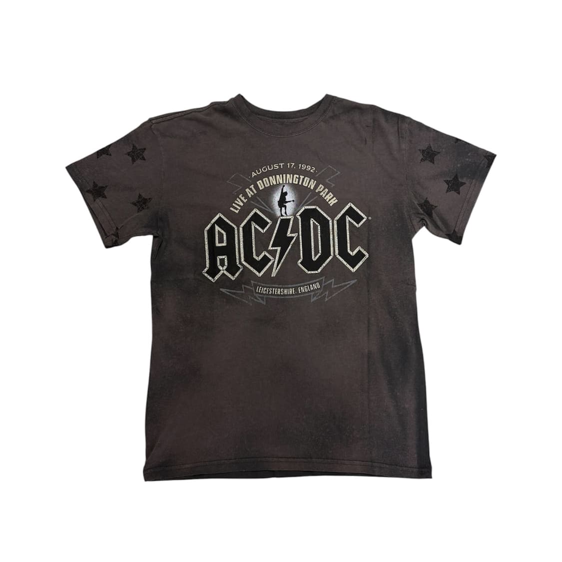 Vintage bleach faded AC/DC 큐빅 반팔  상품이미지1