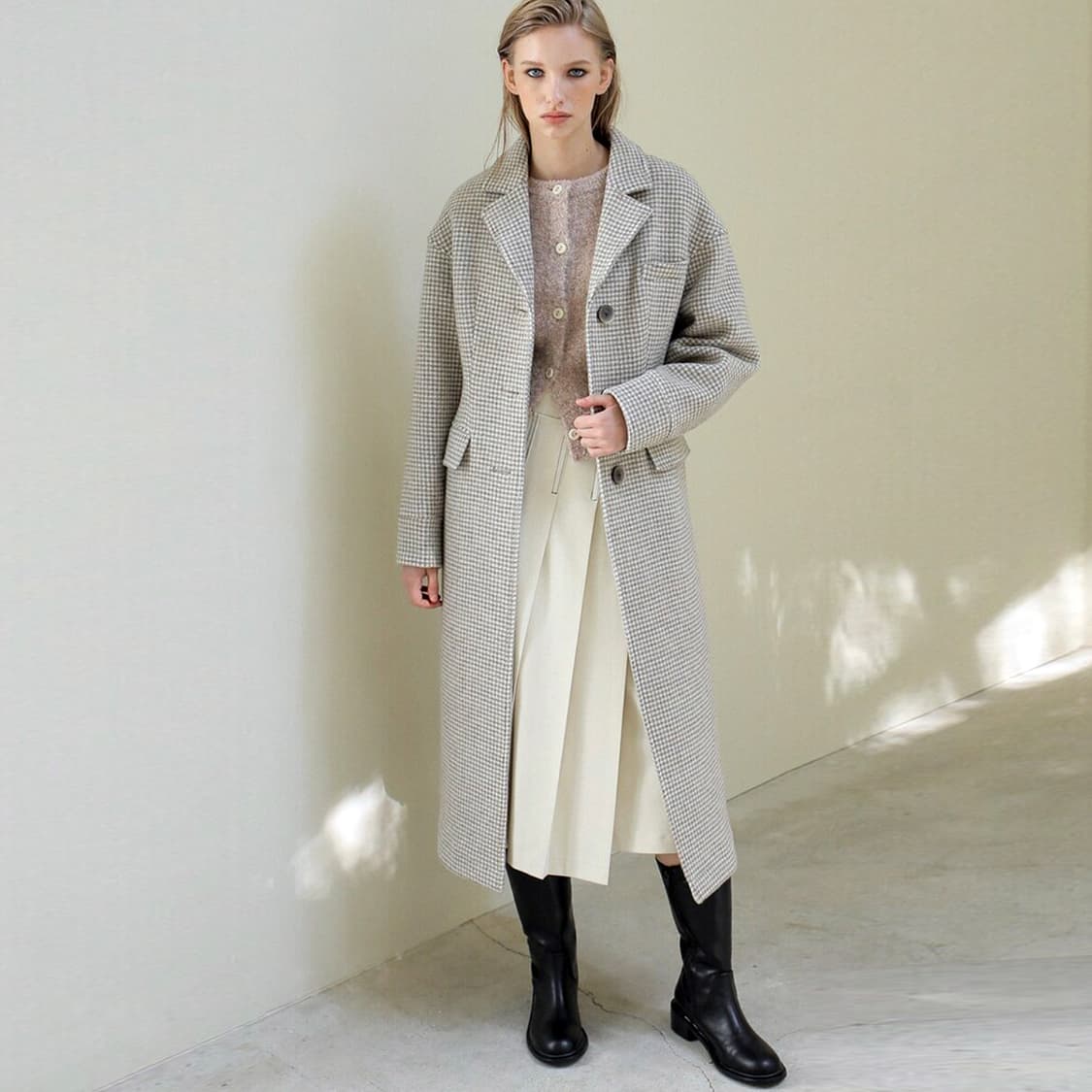 폴앤앨리스(P/A) 체크 울코트 55-66 새상품 상품이미지2