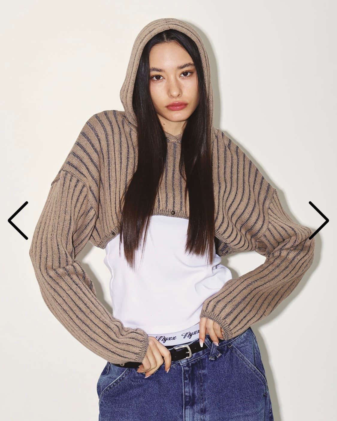 후드 크롭 니트 상품이미지1