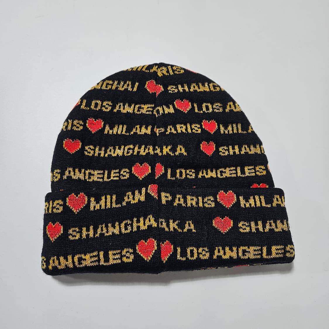 슈프림 하트 비니 블랙 상품이미지2