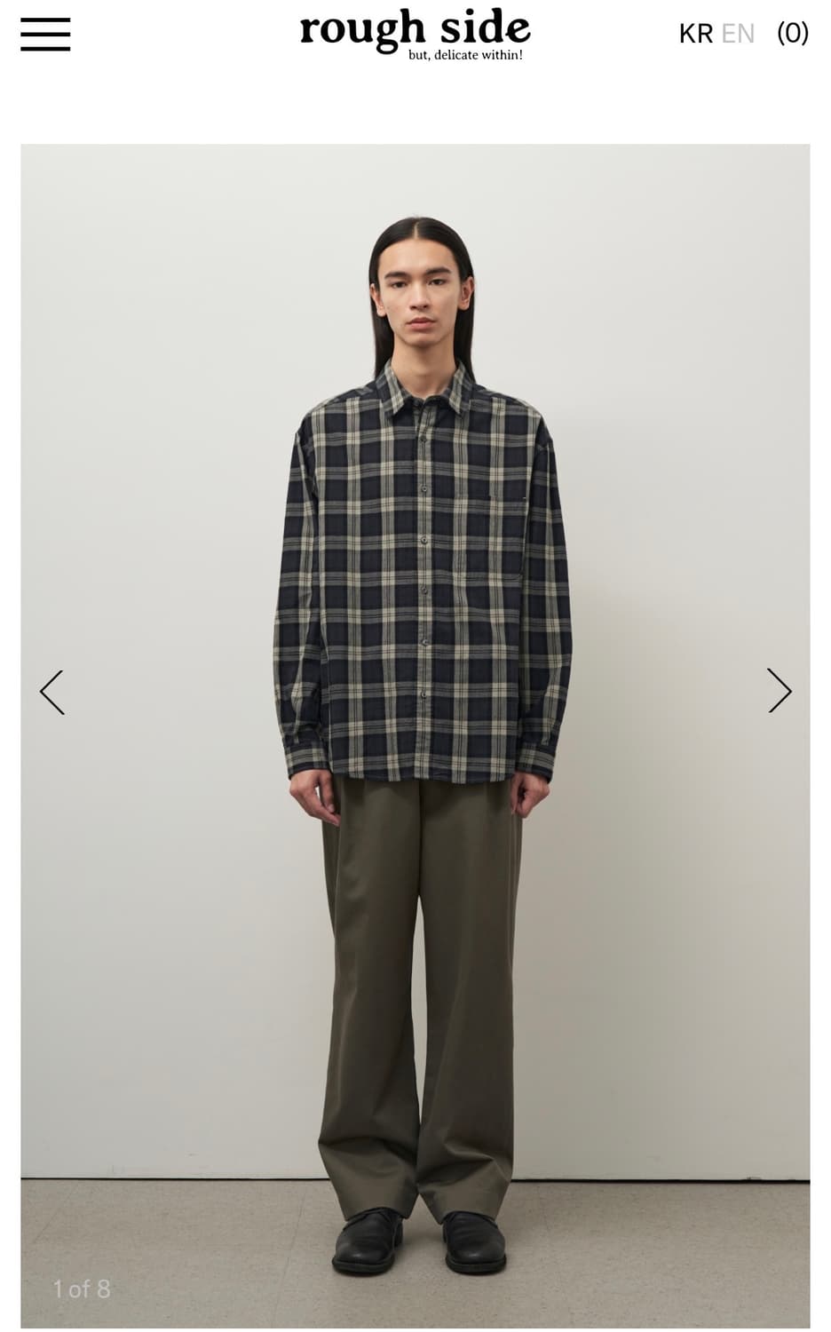 러프사이드 프라이머리 체크셔츠 네이비 1사이즈 상품이미지1