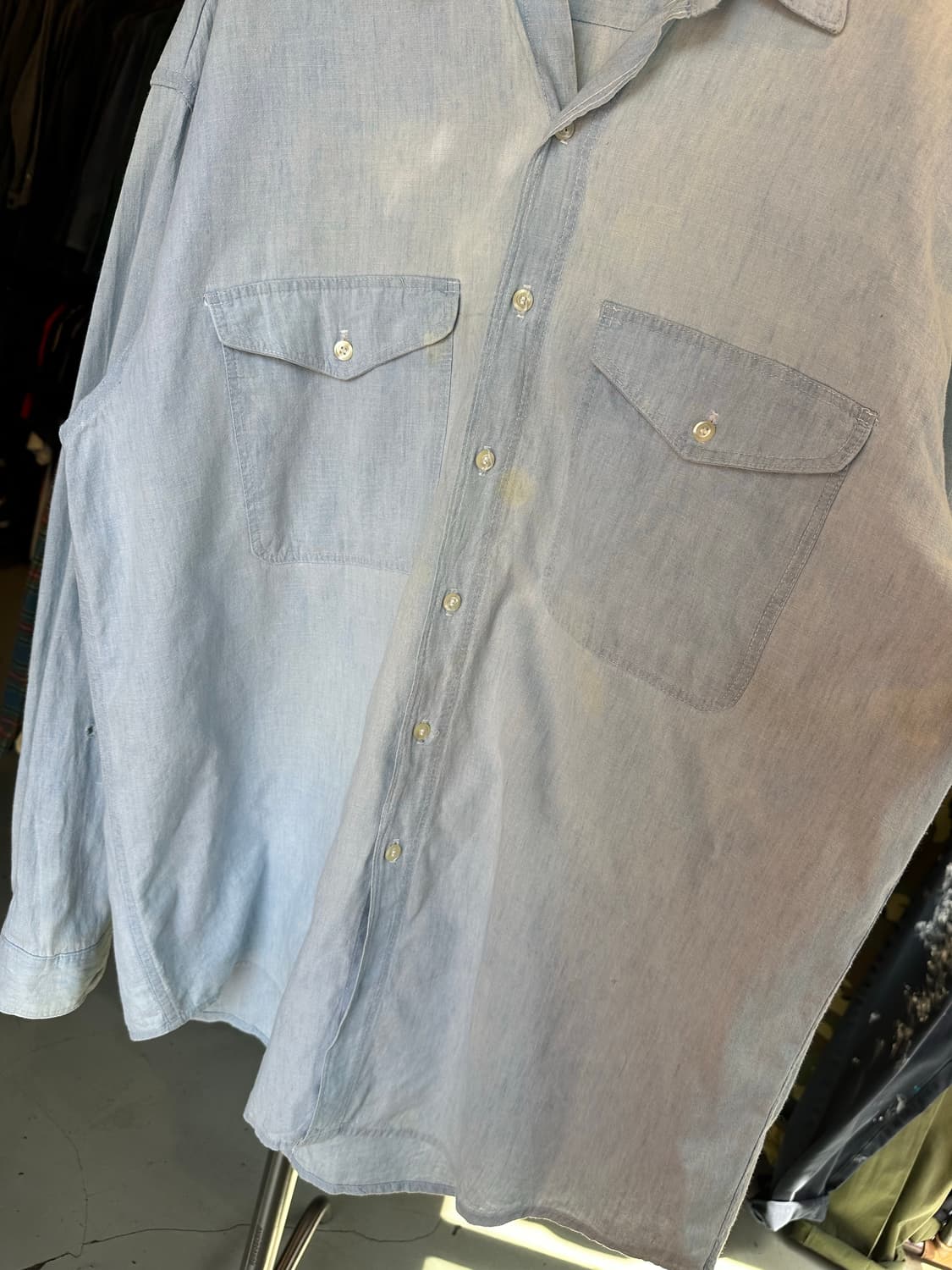90s 할리데이비슨 샴브레이 셔츠 made in usa 상품이미지4