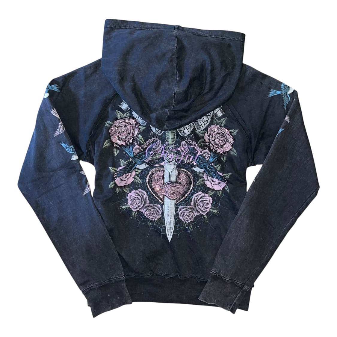 sinful 올드스쿨 큐빅 프린팅 후드집업 y2k 펑크 갸루 상품이미지1