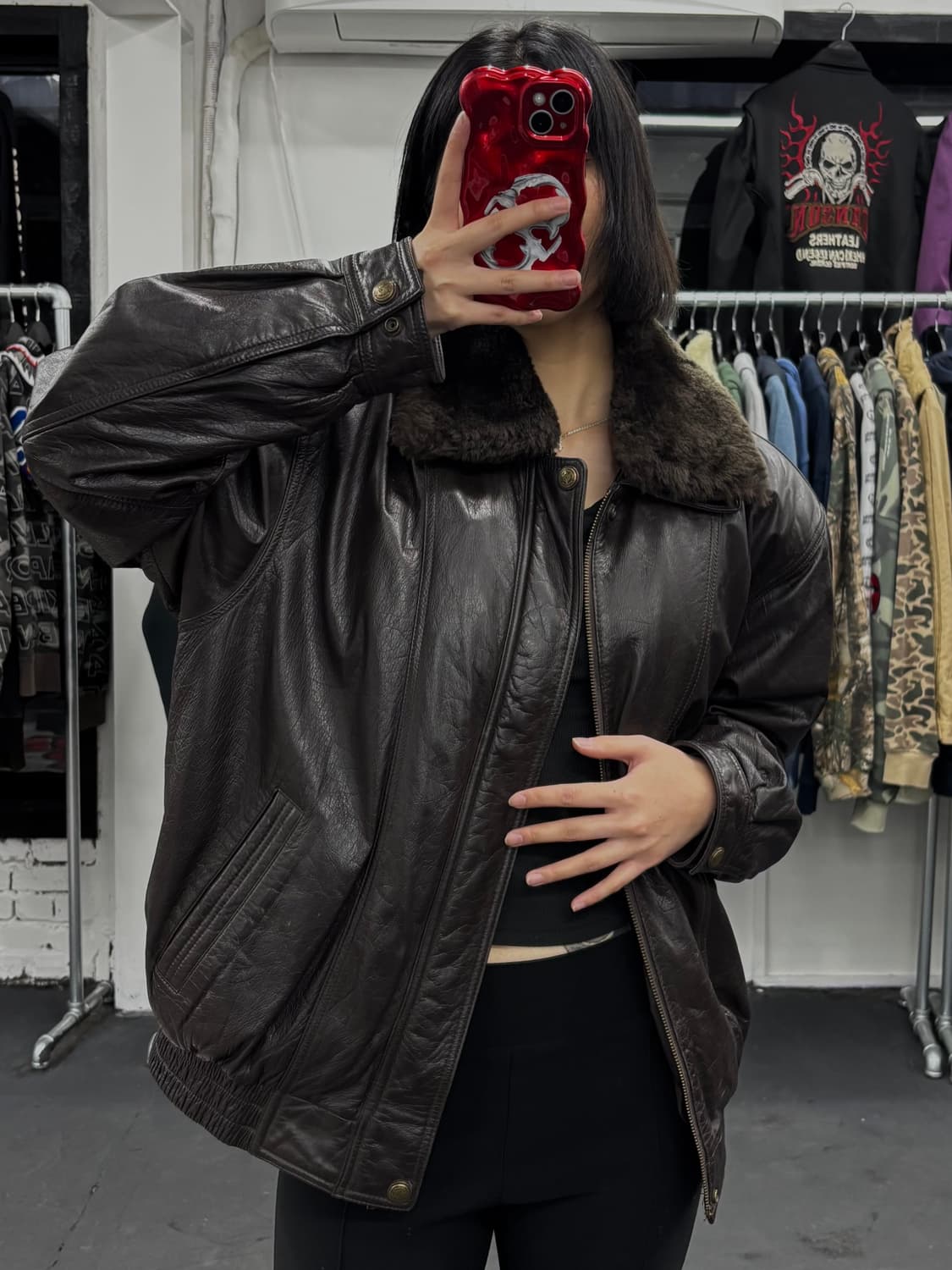 VTG 소가죽 퍼넥 가죽자켓 상품이미지1