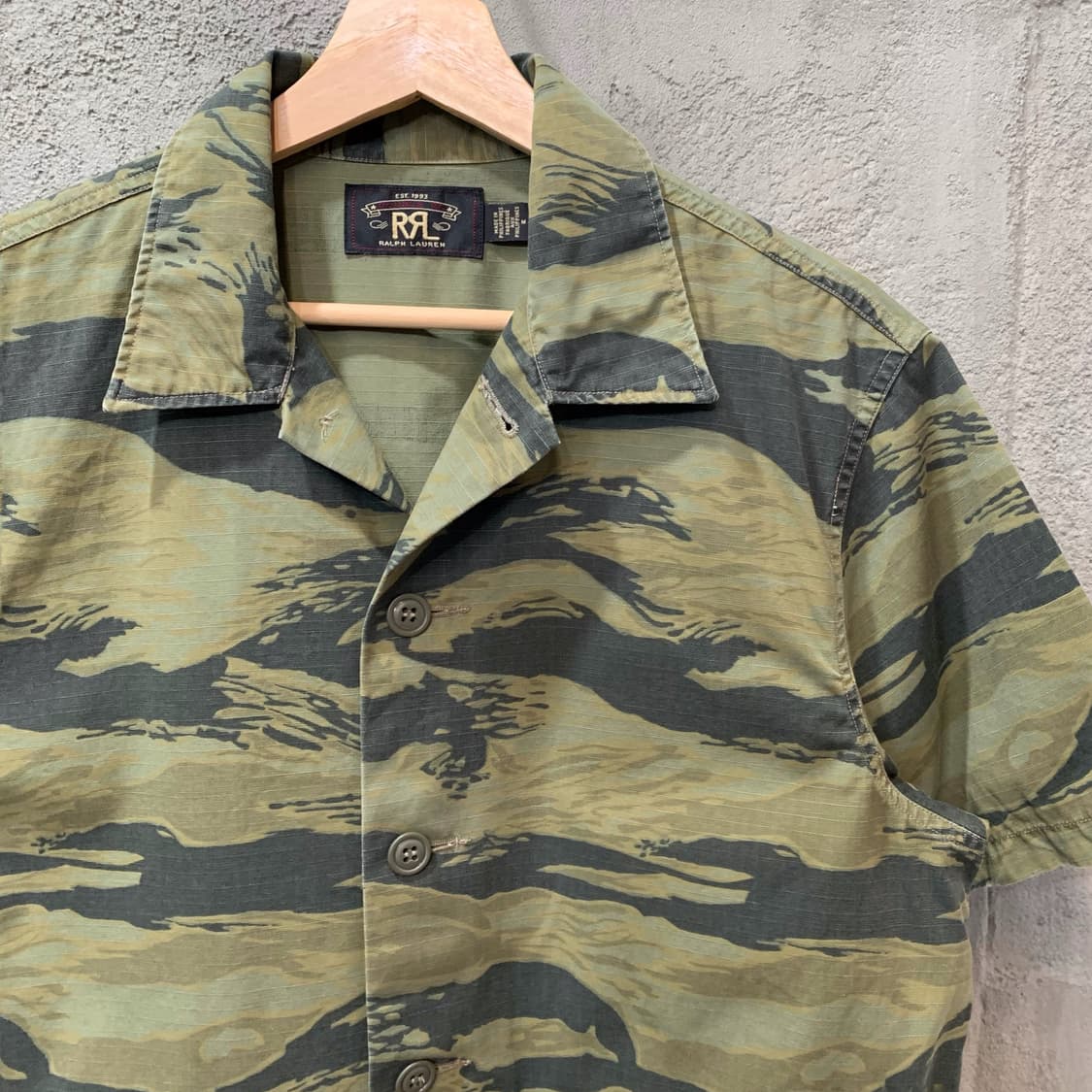 [M] RRL 립스탑 타이거카모 하프 오버셔츠 상품이미지1