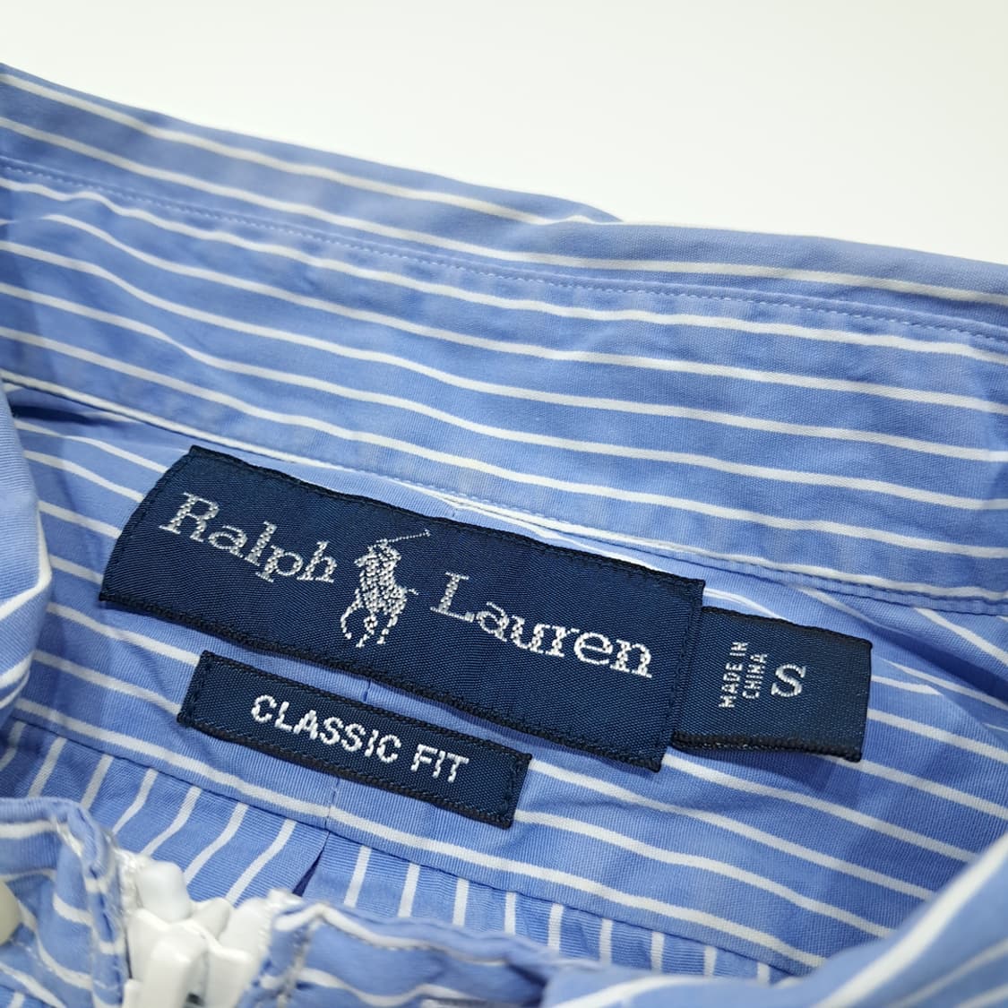 CL749 폴로 리메이크 블루 스트라이프 크롭 집업 셔츠 상품이미지3