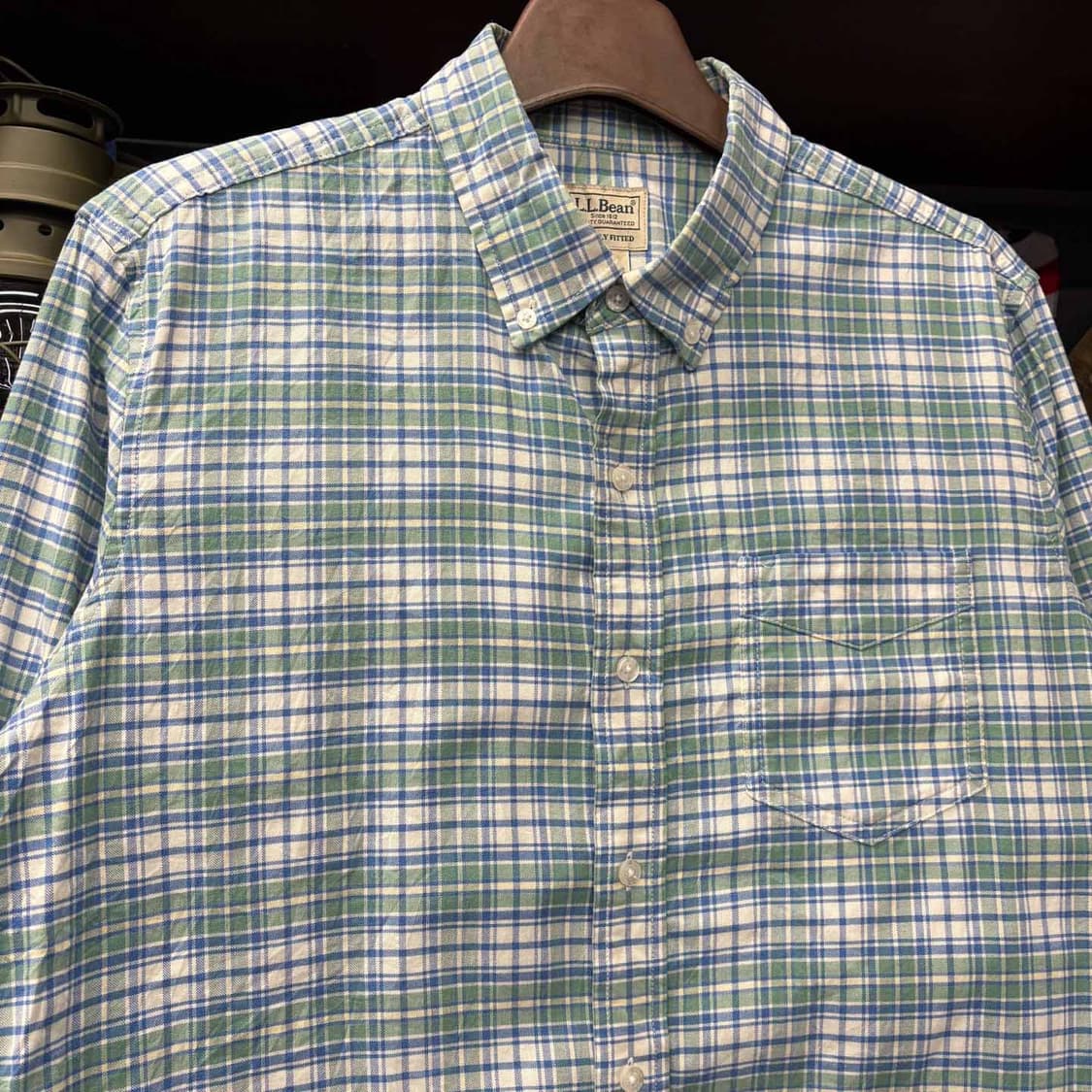 90s L.L.Bean 엘엘빈 클래식 체크 포켓 셔츠 N494 상품이미지3