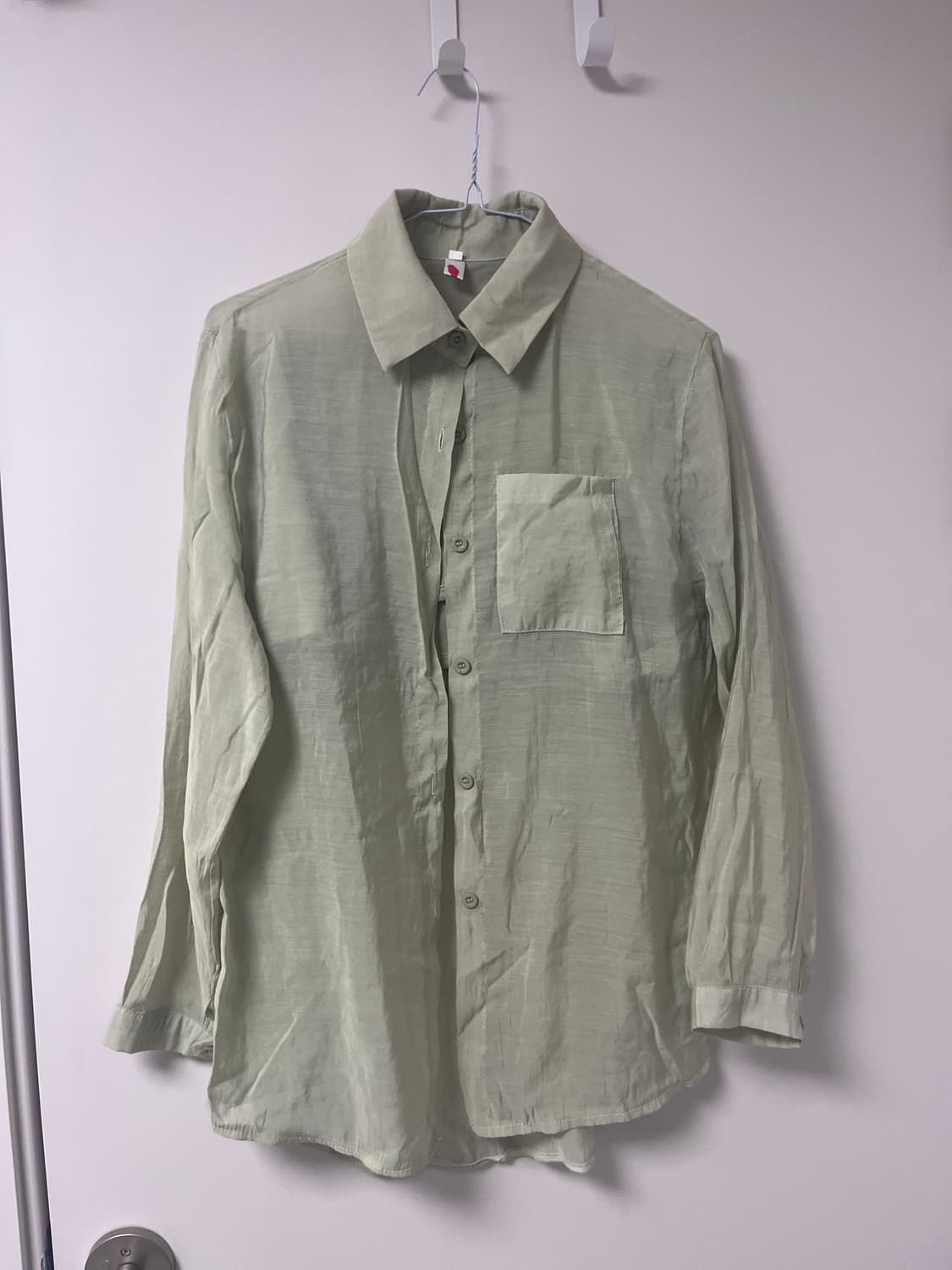 연두색 반팔티 시스루 셔츠 세트 상품이미지2