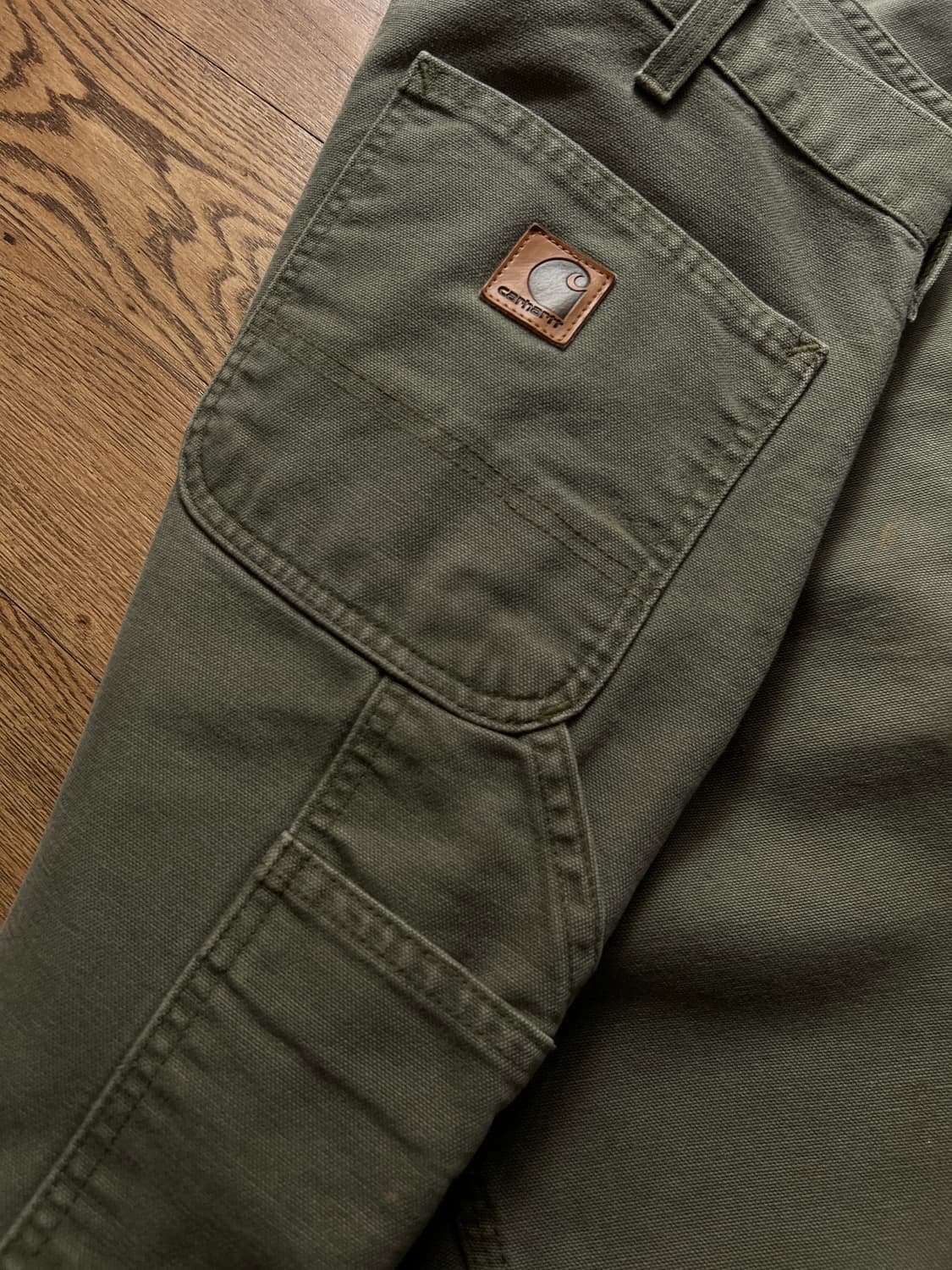 [35]칼하트 USA 빈티지 페인팅 모스그린 카펜터 워크 팬츠 M3 상품이미지7