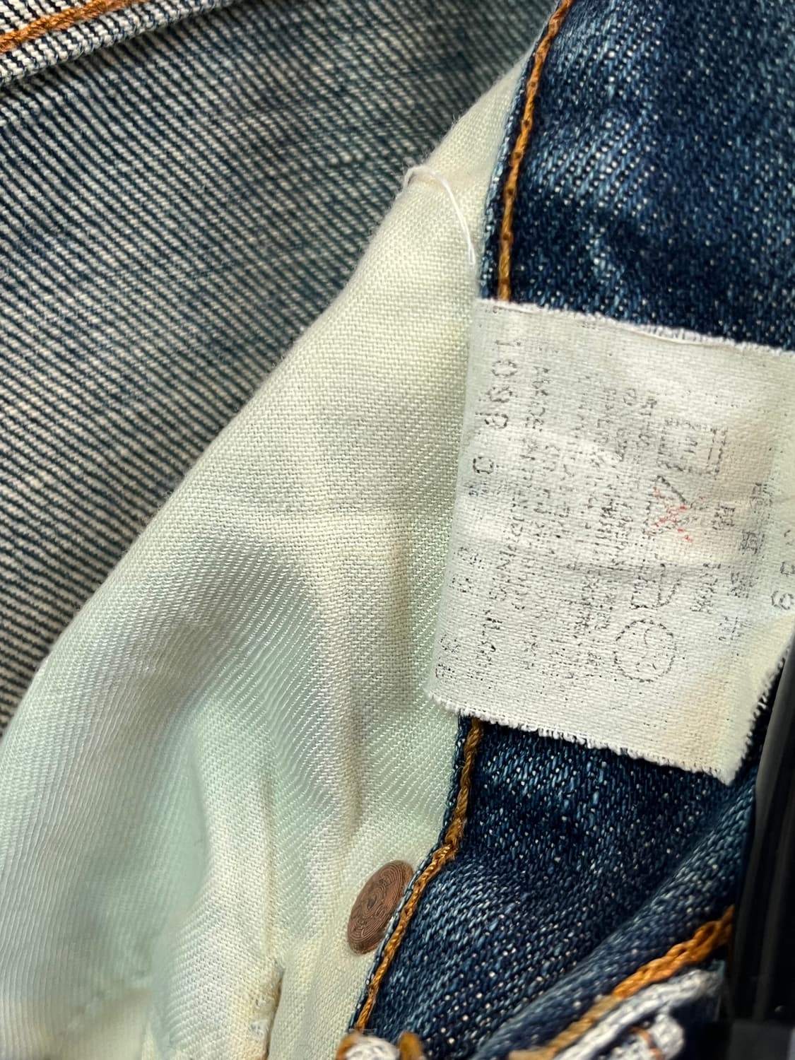 Levis 503 워싱 데미지 데님 팬츠 32/36 상품이미지7