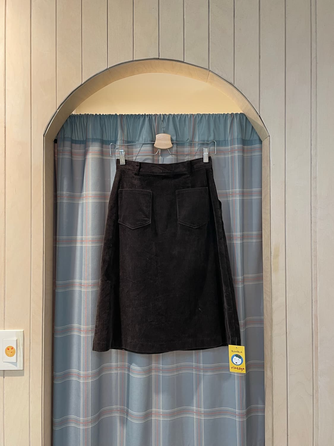 일본 브라운 코듀미디스커트 상품이미지4