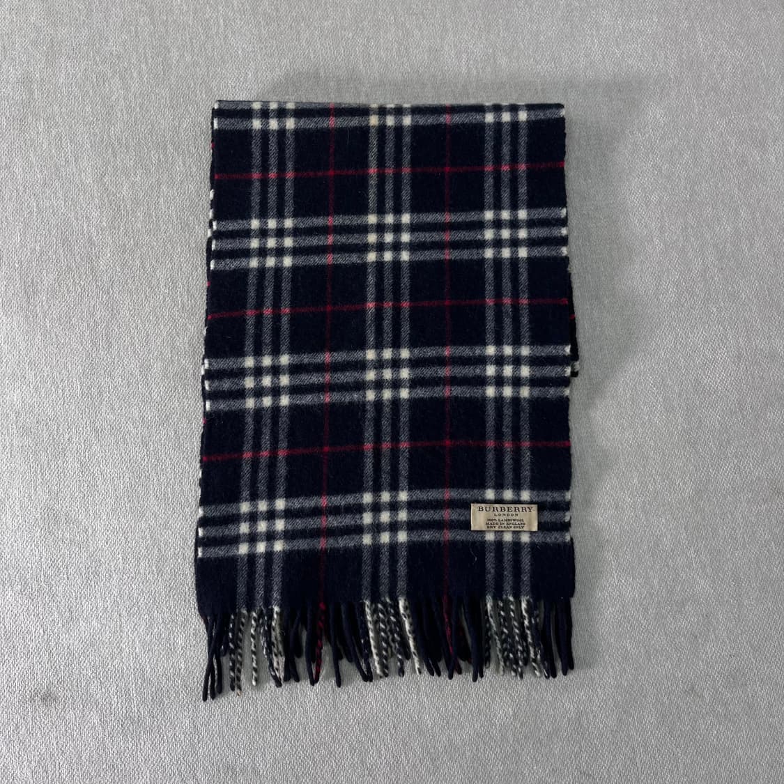 버버리 노바체크 램스울 네이비 머플러  상품이미지2