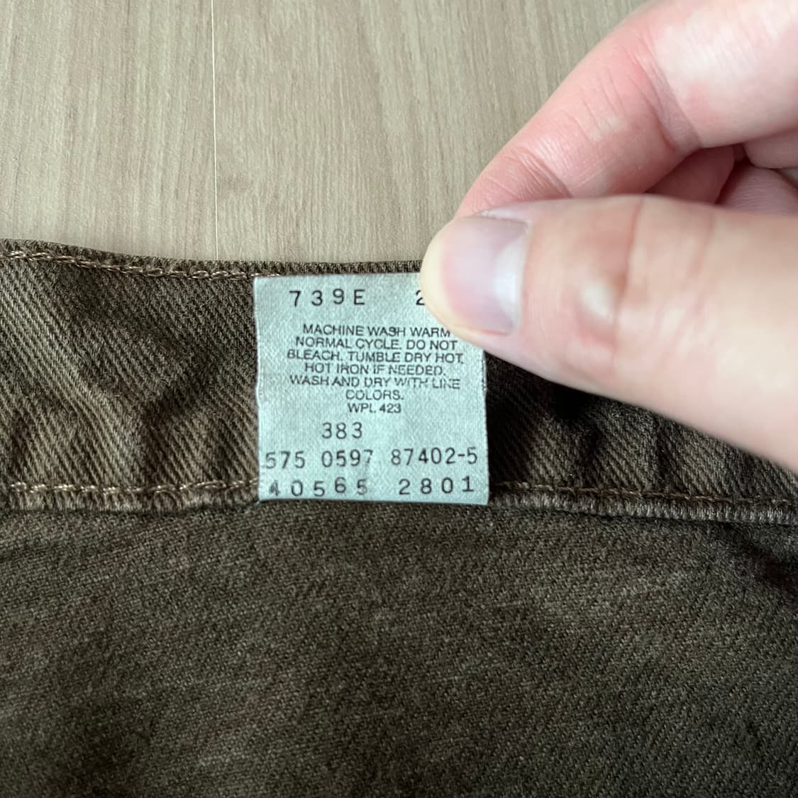 [38X34] 90s 빈티지 리바이스 565 브라운 made in usa 상품이미지3