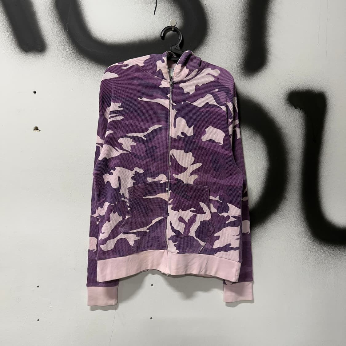 VTG 빈티지 퍼플 카모 와플 루즈핏 풀 집업 후디 상품이미지1