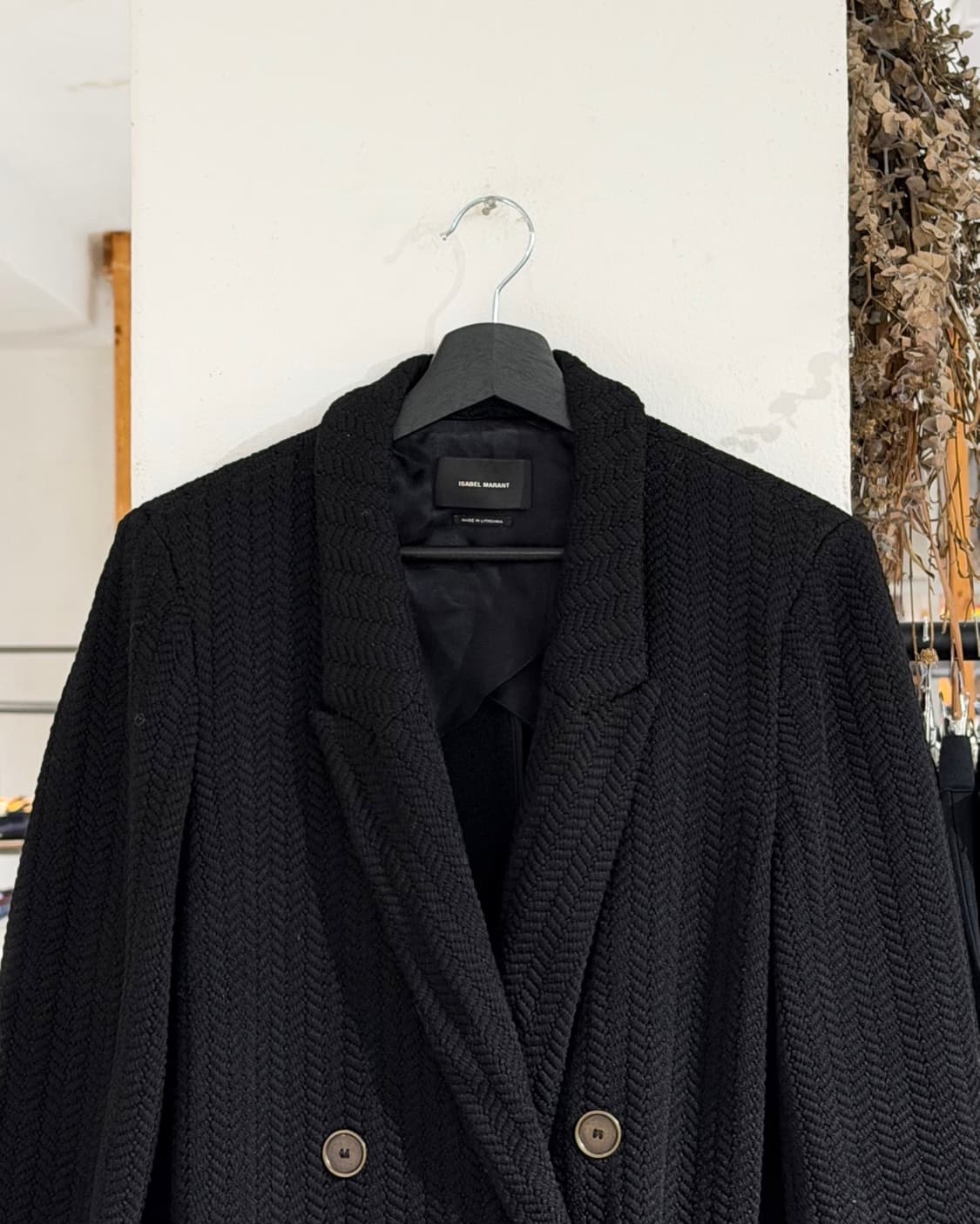 이자벨 마랑 블랙 트위드 오버사이즈 코트 상품이미지4