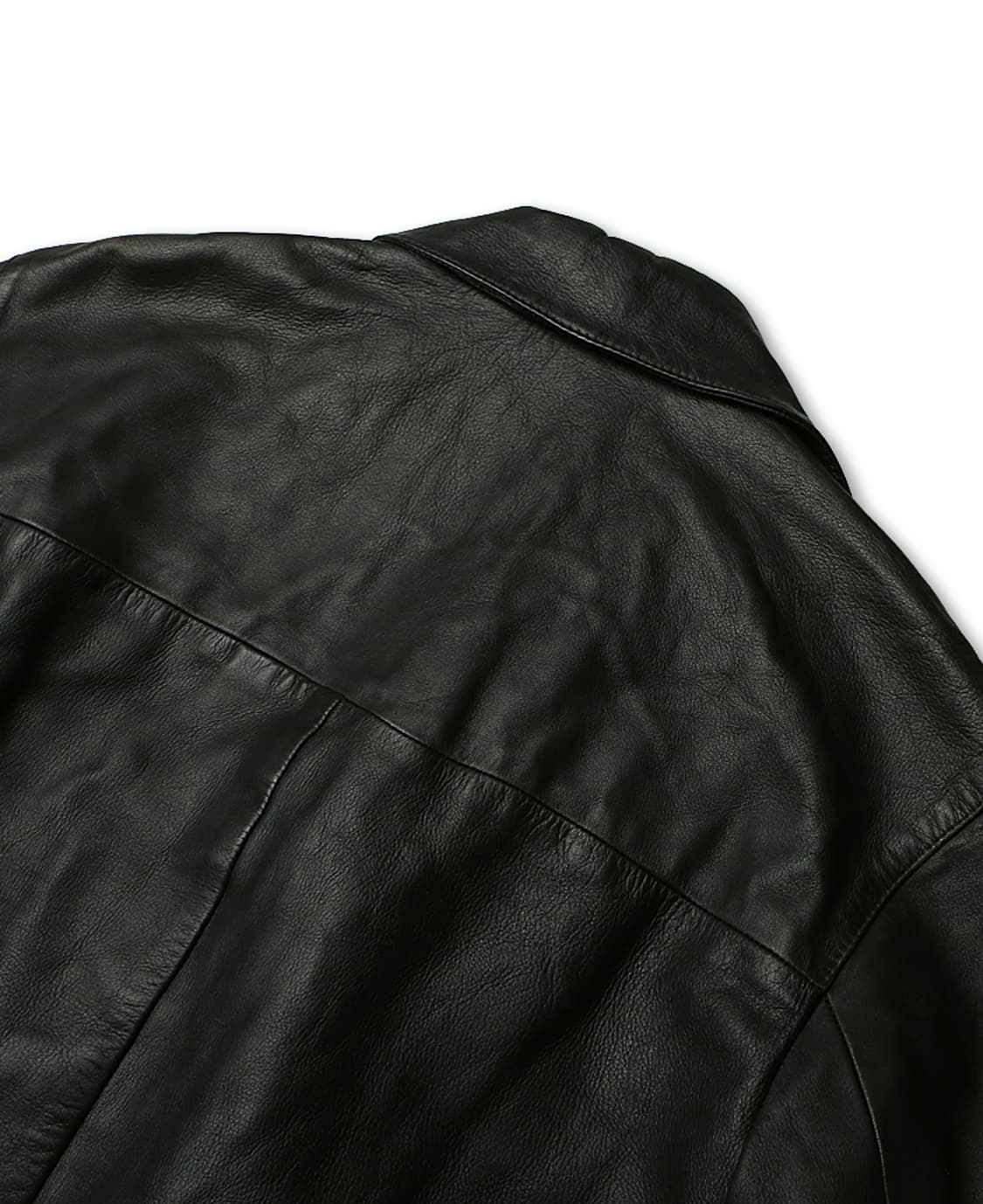 꼬르넬리아니 [Corneliani] 블랙 레더 럭셔리 이태리 하프 코트 상품이미지5