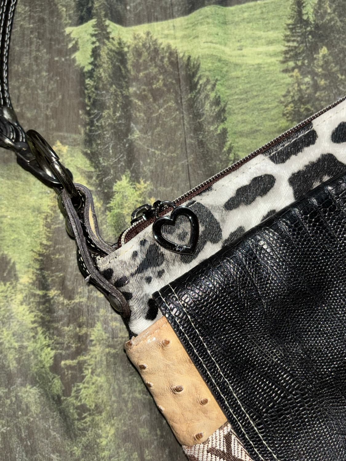 bnx 빈티지 가죽패치워크 숄더백/토트백 상품이미지2