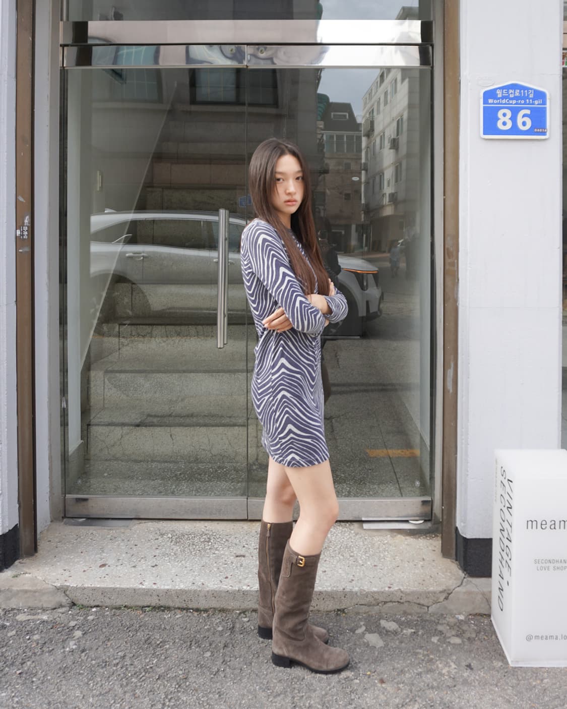 A.P.C. zebra patterned cotton onepiece 상품이미지1