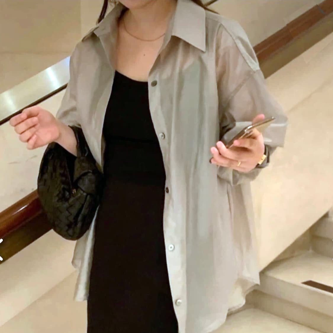 위드윤(WITHYOON) 오간자 셔츠 프리사이즈 상품이미지2