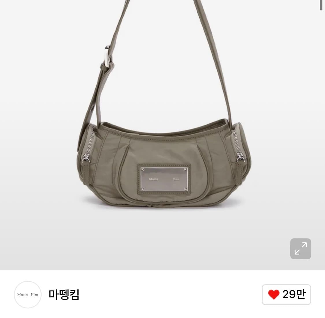 마뗑킴 마들렌 라운드백 라이트 카키 숄더백 대학생 가방 matin kim 상품이미지1