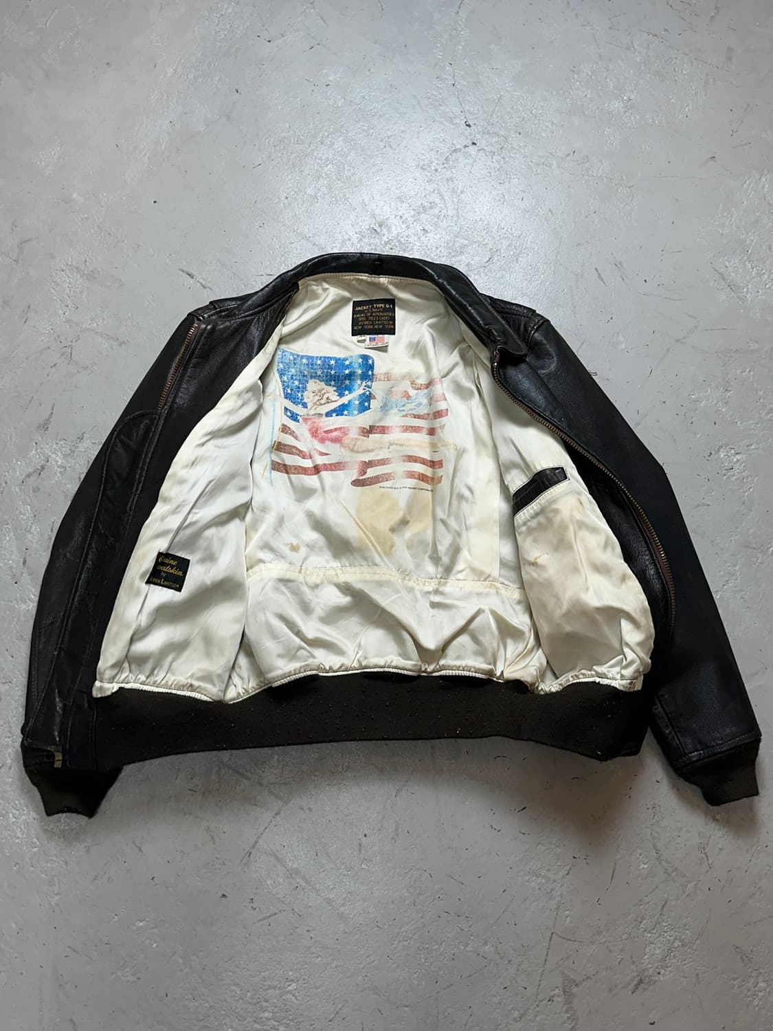 90's OG USA 아비렉스 레더 A-2 자켓 빈티지 레더 봄버 자켓 상품이미지7