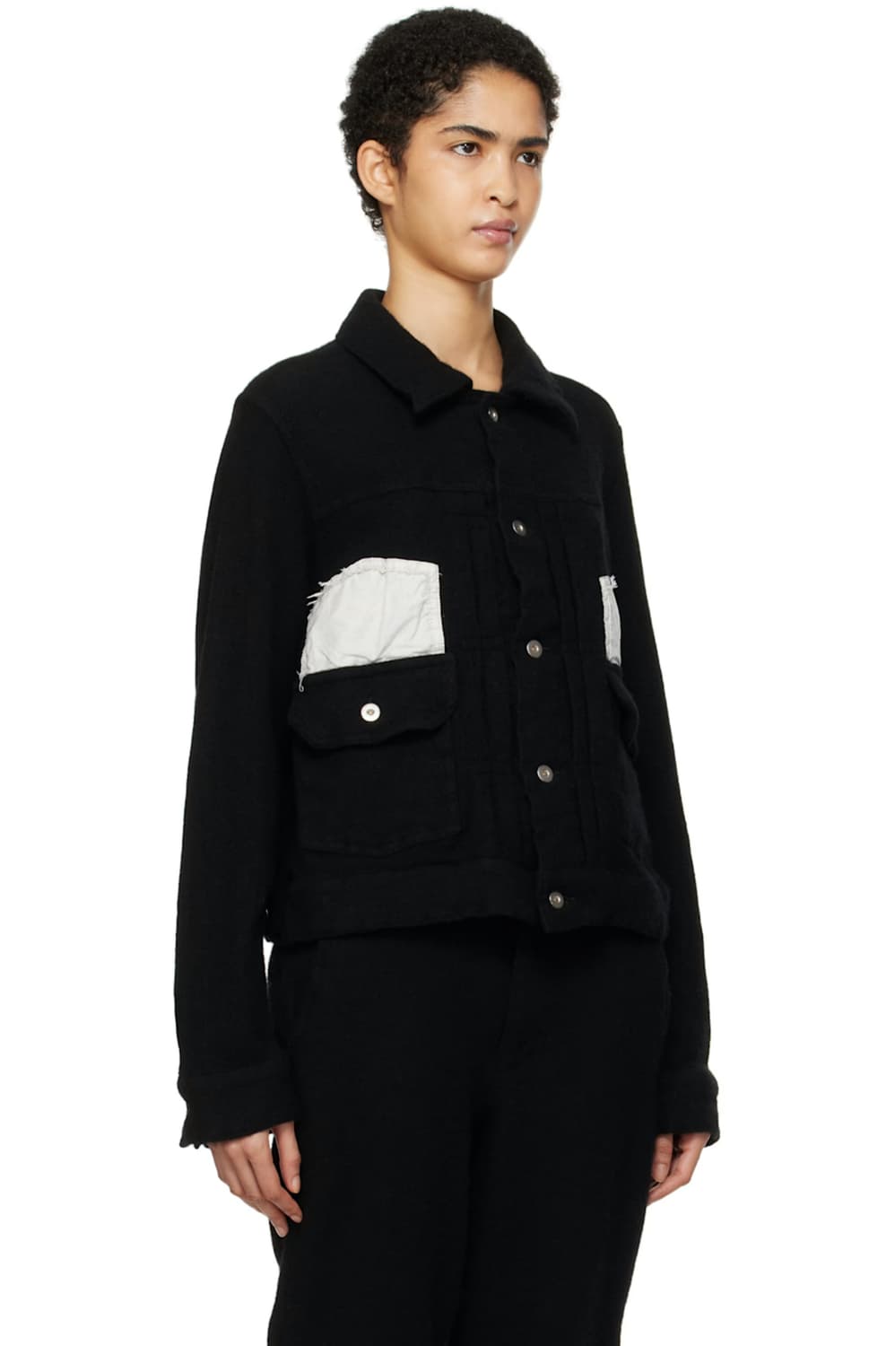 블랙 꼼데가르송 24aw 축융 울 트러커 자켓(M) 상품이미지2