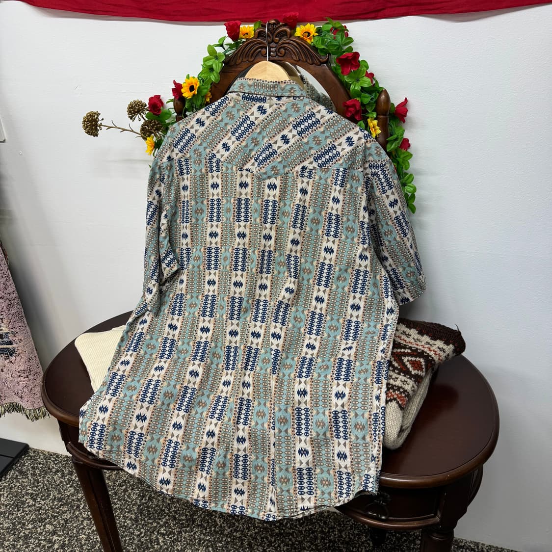 틴홀 에스닉 패턴 웨스턴 셔츠 (2XL)   상품이미지4