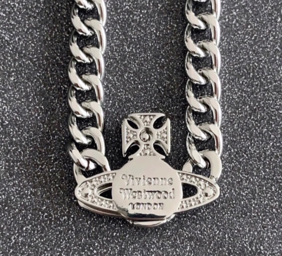 비비안웨스트우드 아카이브 크리스탈 큐빅 orb 초커체인 목걸이 상품이미지5