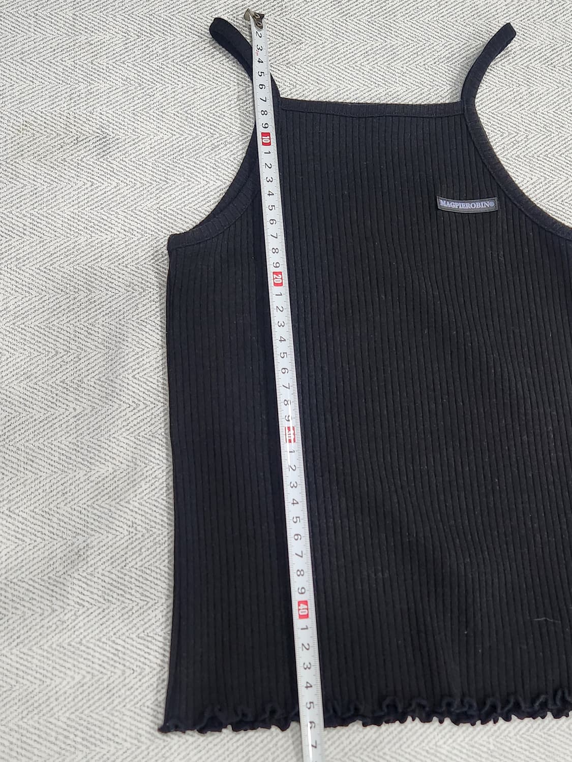 [F] 맥파니로빈 반팔 가디건 민소매 세트 블랙 얇은 골지 니트 상품이미지8