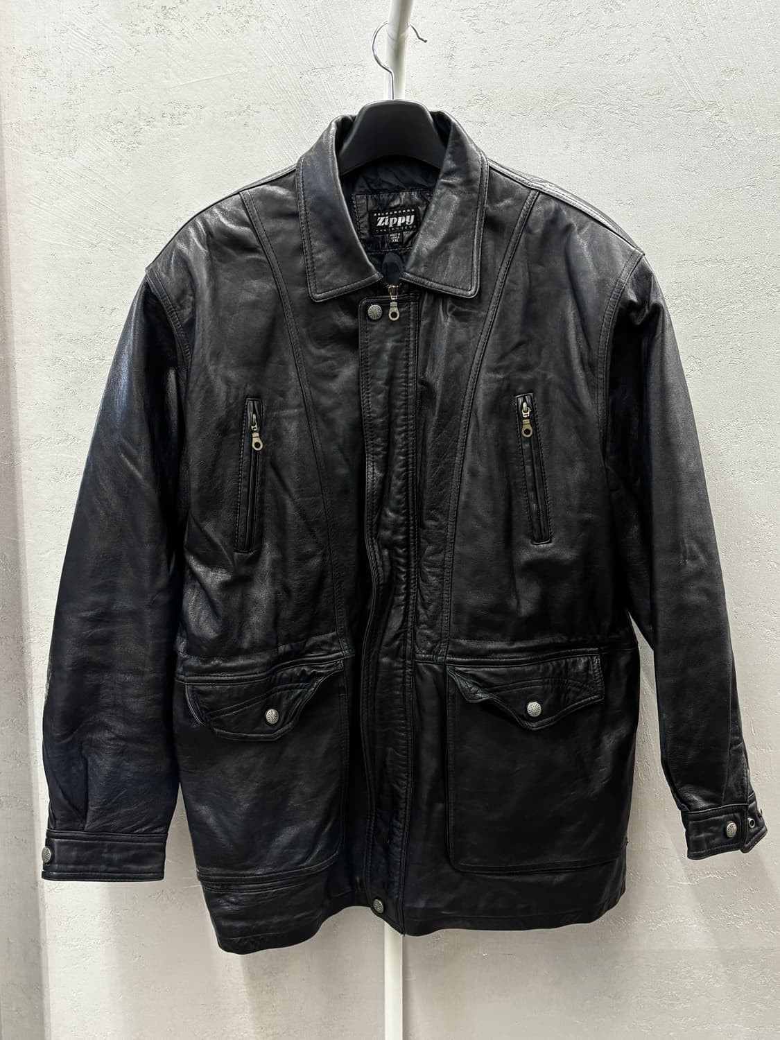 Zippit 블랙 양가죽 자켓 남성용 2XL 상품이미지2