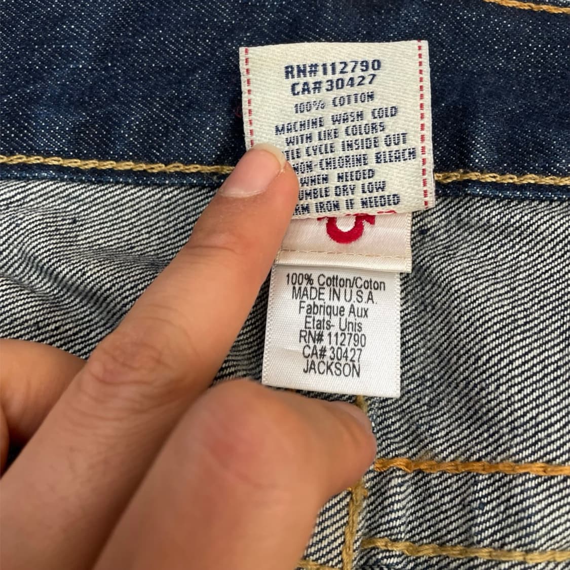 트루릴리전 진청 버튼플라이 스트레이트 데님 팬츠 38 상품이미지4