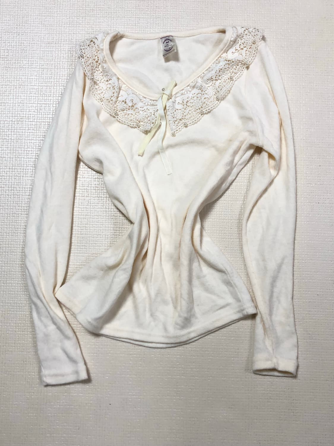 빈티지 아이보리 레이스 카라 티셔츠 상품이미지10