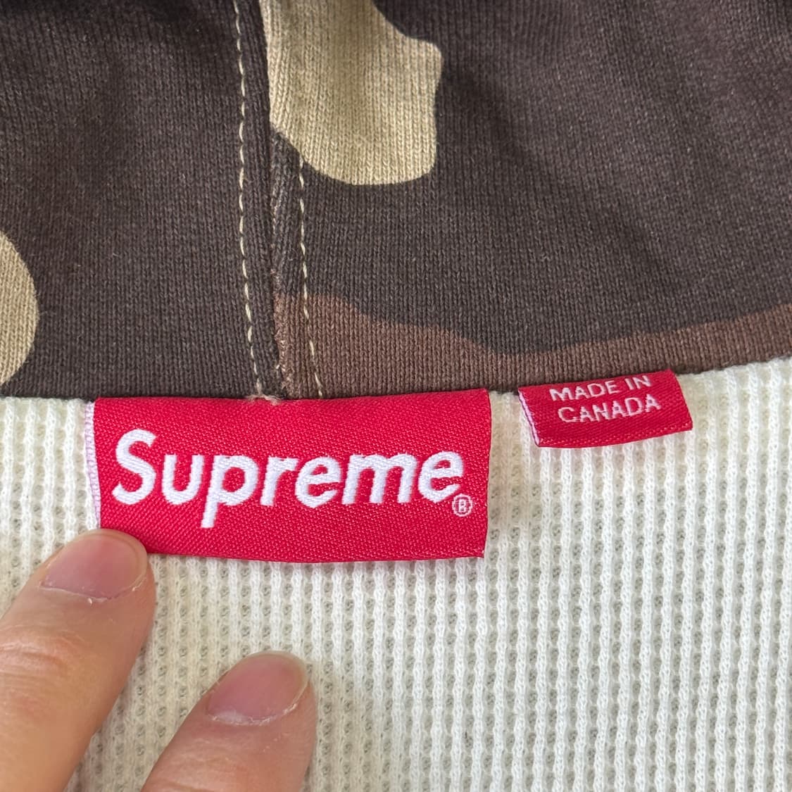 슈프림 카모 자수 써멀 후드집업 L 상품이미지6