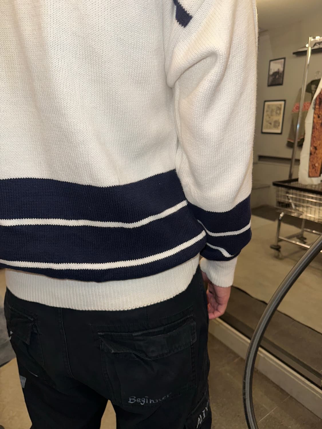 00’s Nautica box logo line detail knit 상품이미지9