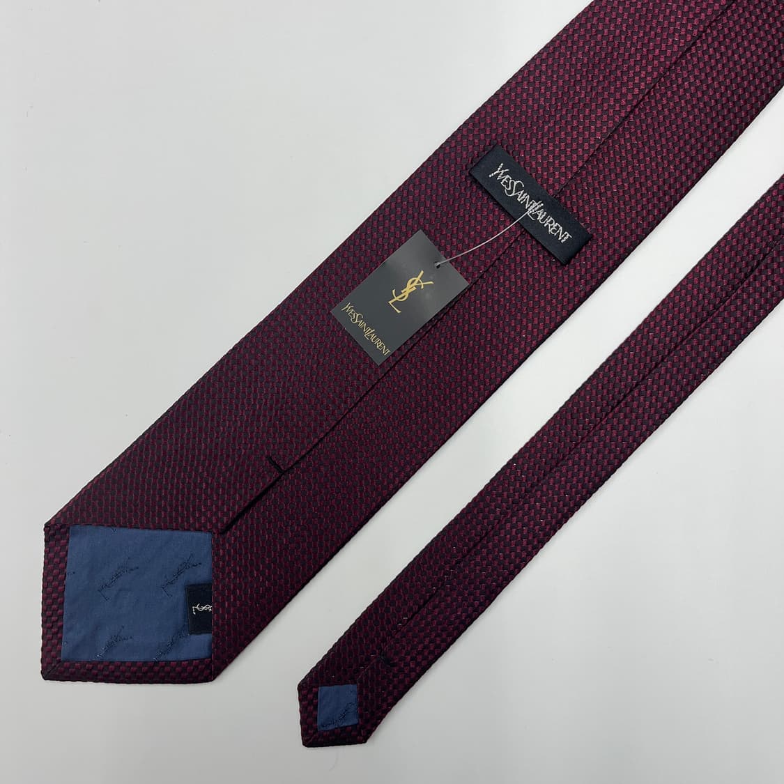 정품 명품 입생로랑 넥타이 9.5cm 와인 컬러 상품이미지4
