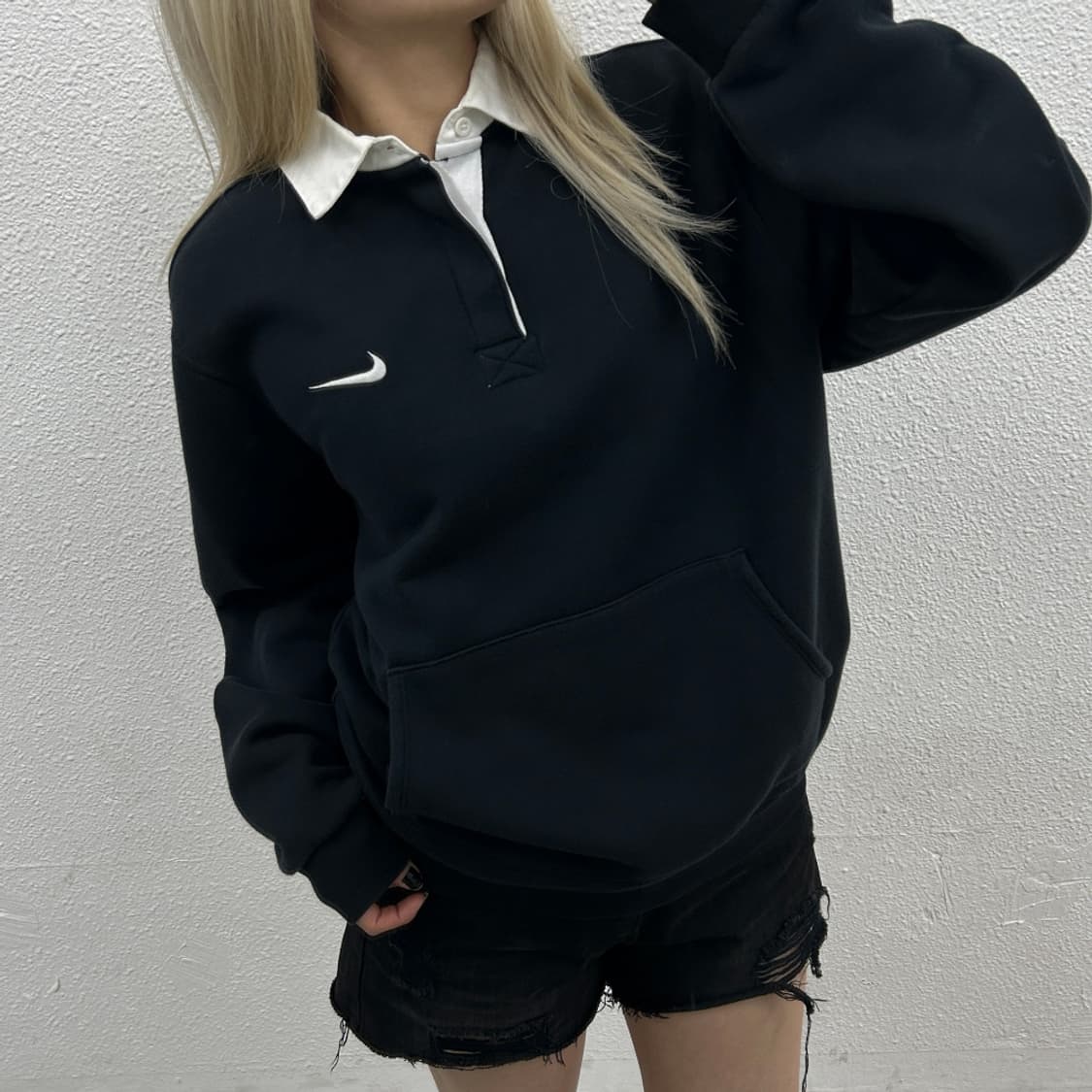 나이키 블랙 카라 맨투맨 L 상품이미지1