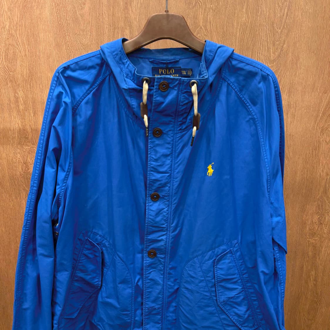 폴로 랄프 로렌 후드 자켓 로고 자수 드로우 스트링 디테일 레귤러핏 블루 상품이미지4