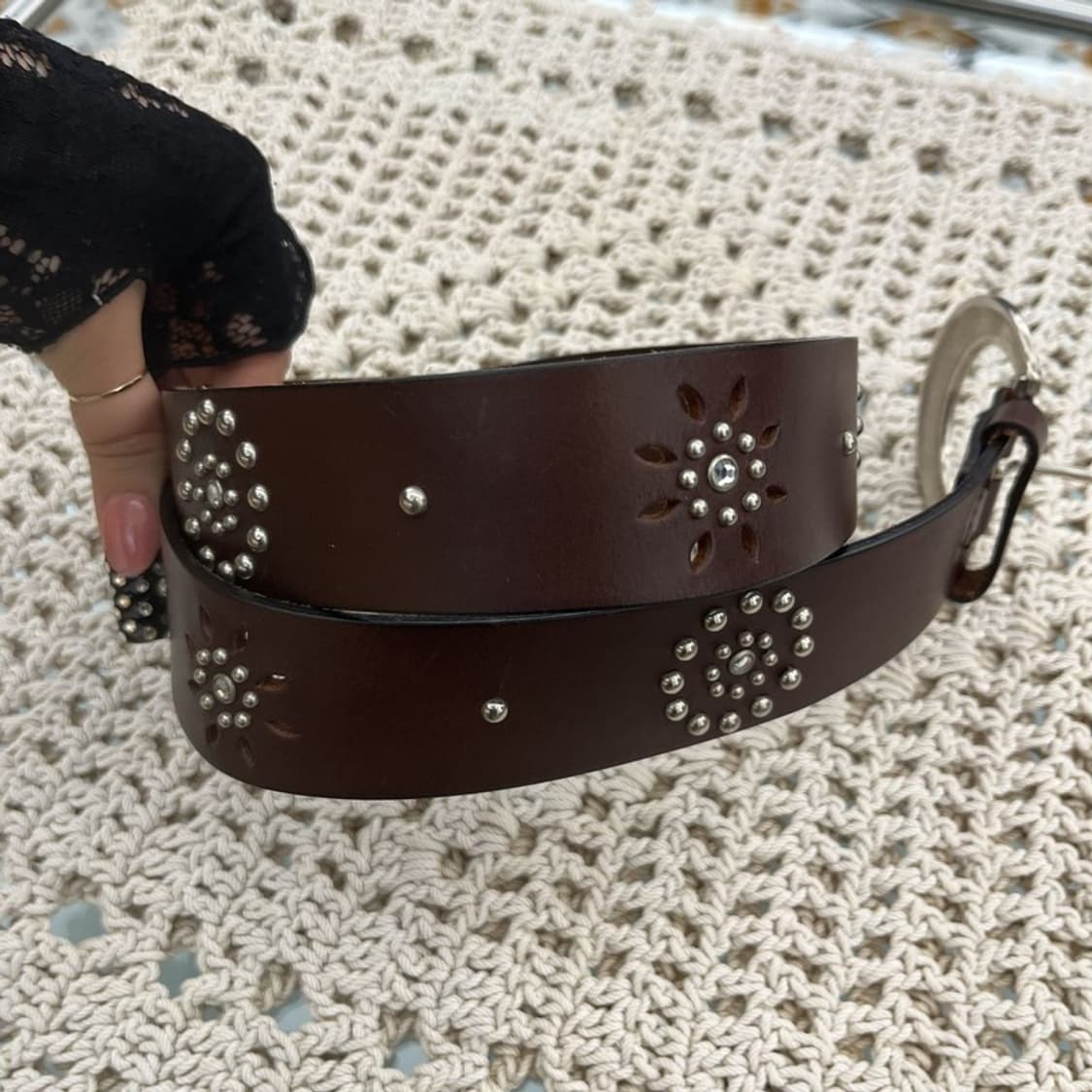 빈티지 보헤미안 웨스턴 히피 스터드 벨트 C10569 상품이미지4